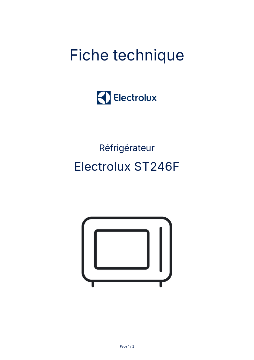 Image de la première page du manuel de l'appareil ST246F
