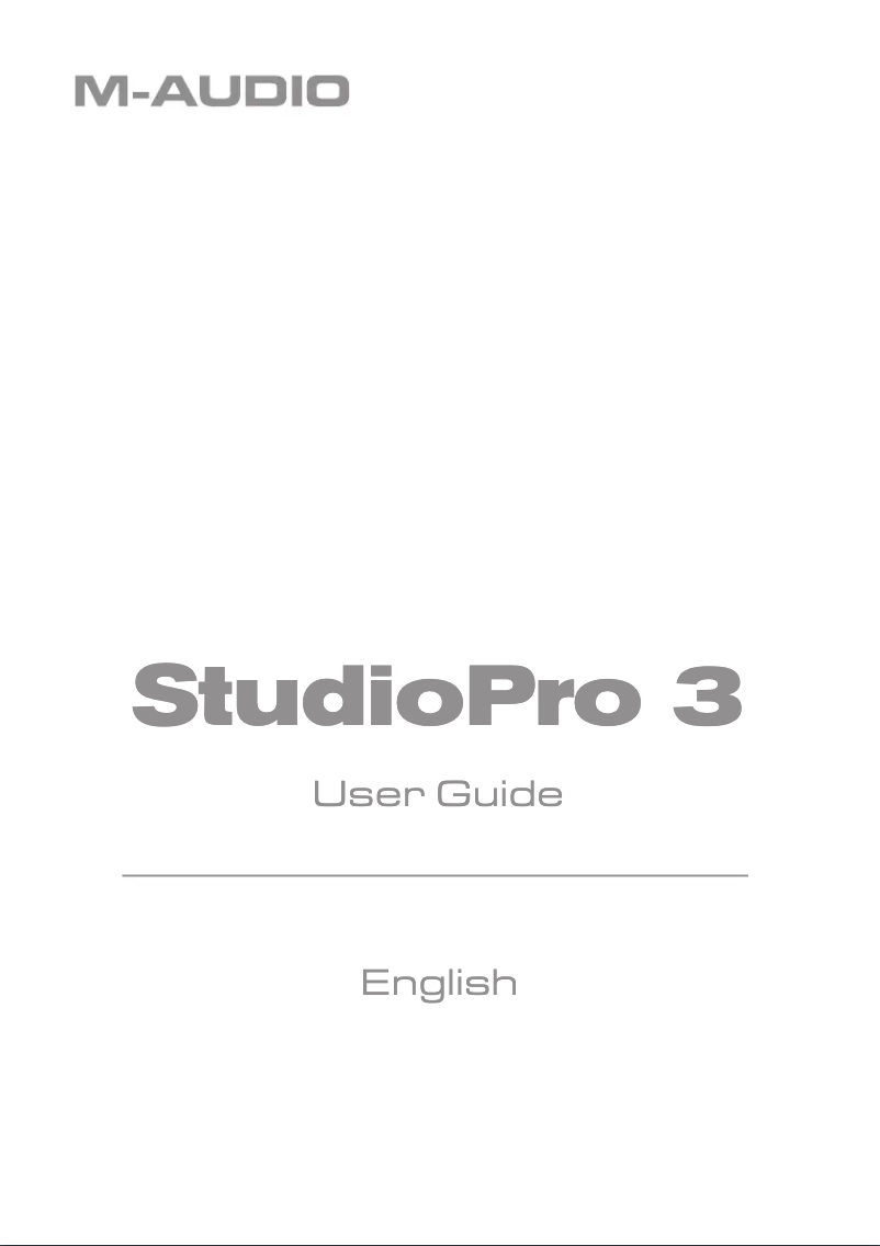 Page n°1 - Manuel utilisateur M-Audio StudioPro 3