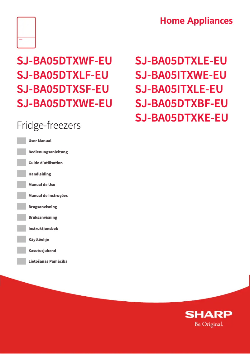 Page 1 de la notice Manuel utilisateur Sharp SJ-BA05DTXWF-EU