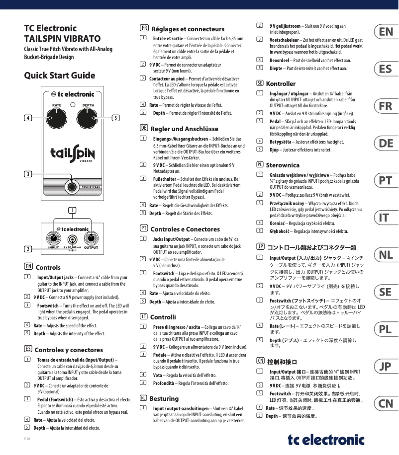 Page 1 de la notice Manuel utilisateur TC Electronic Tailspin Vibrato