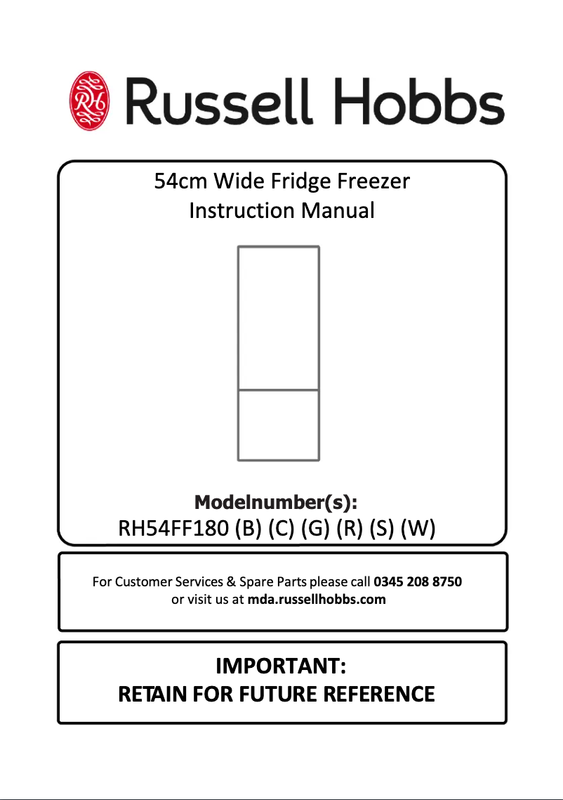 Page 1 de la notice Manuel utilisateur Russell Hobbs RH54FF180B