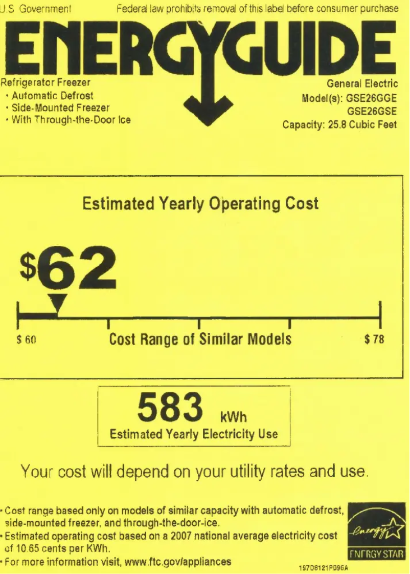 Image de la première page du manuel de l'appareil GSE26GWW