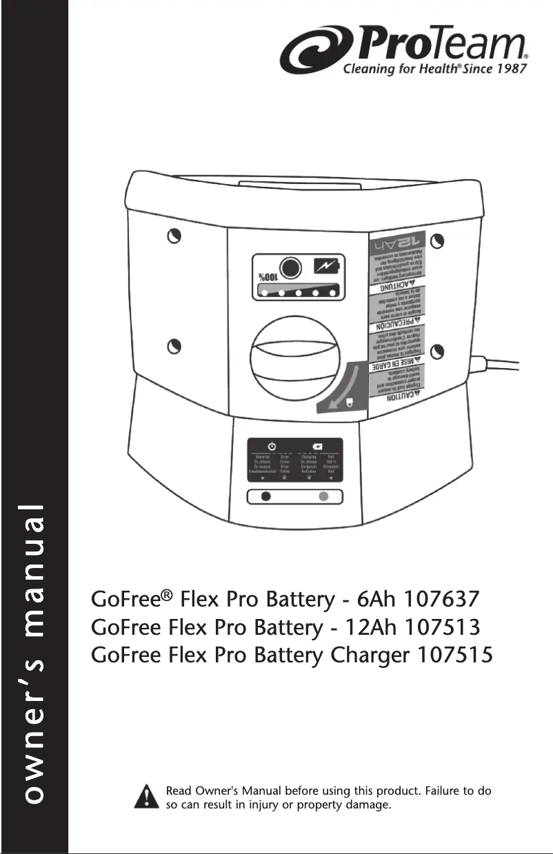 Page n°1 - Manuel utilisateur ProTeam GoFree Flex Pro