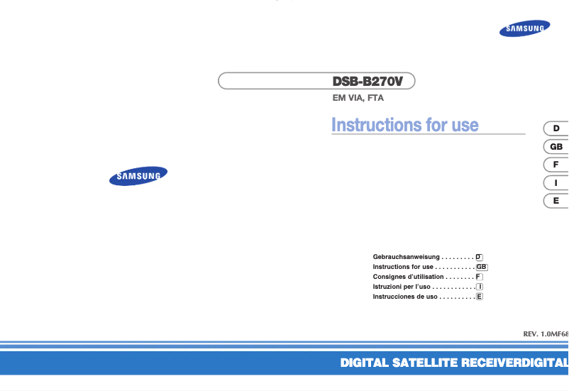 Page 1 de la notice Manuel utilisateur Samsung DSB-B270V