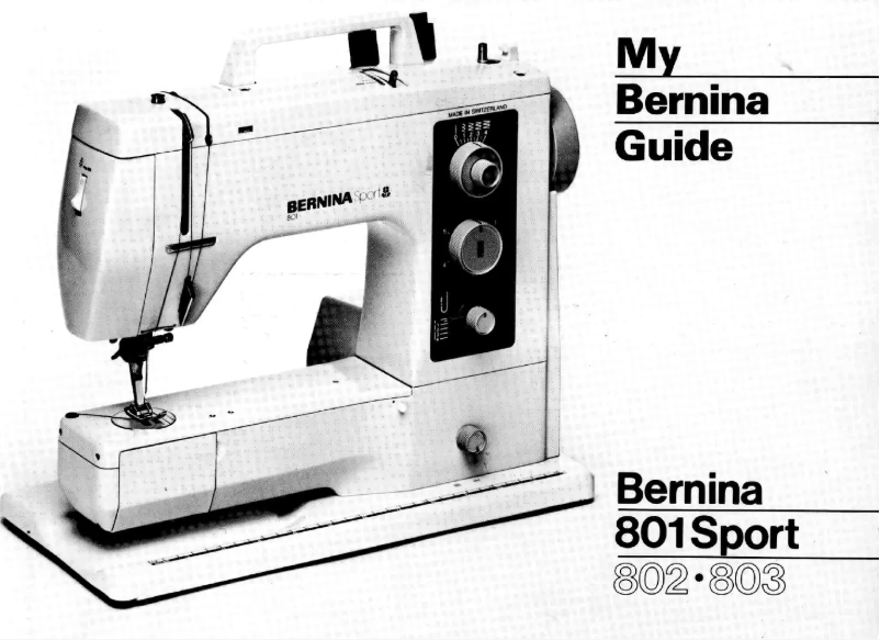 Page n°1 - Manuel utilisateur Bernina 801 Sport