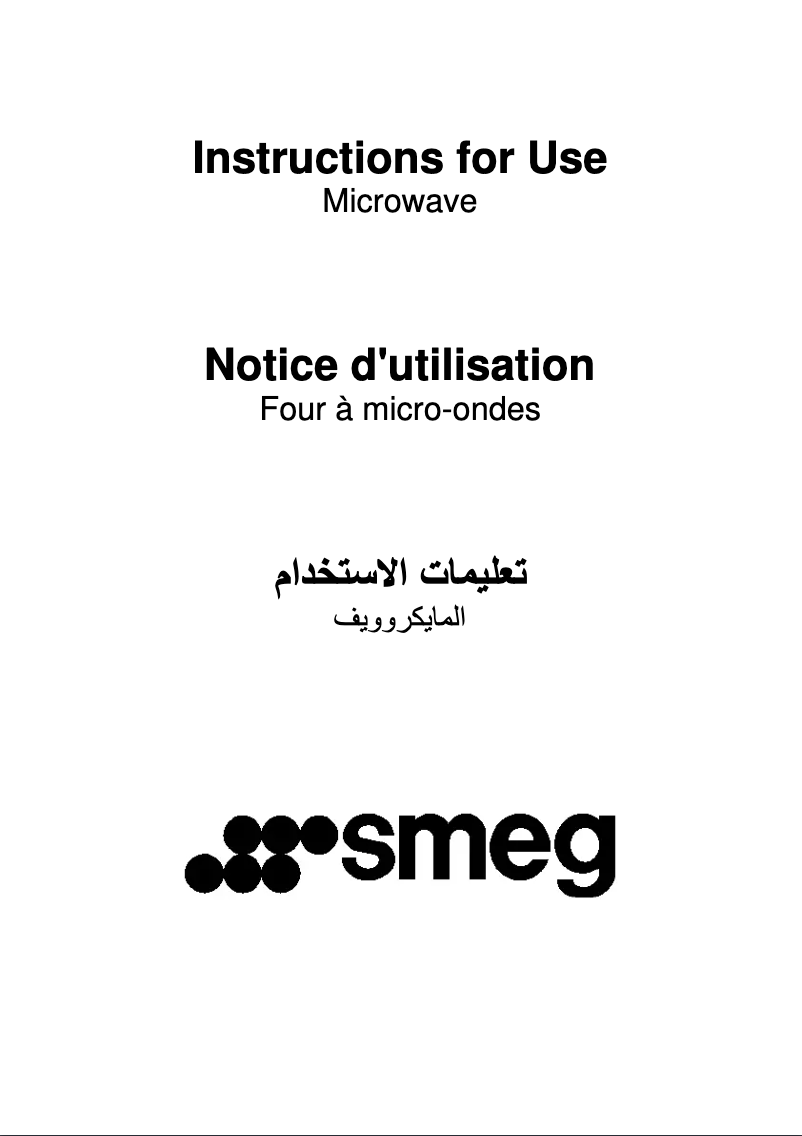 Page n°1 - Manuel utilisateur Smeg SC845MP-9