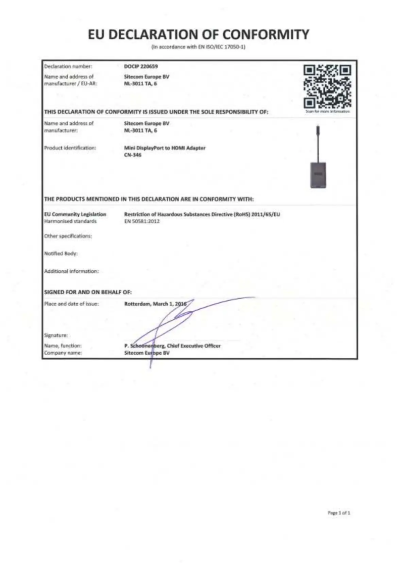 Page n°1 - Manuel utilisateur Sitecom CN-346