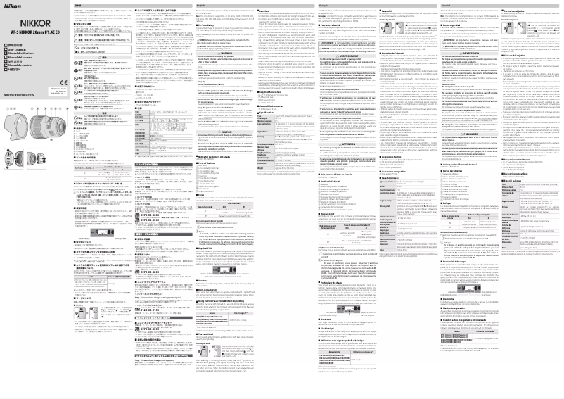 Page 1 de la notice Manuel utilisateur Nikon Nikkor AF-S 28mm f/1.4E ED