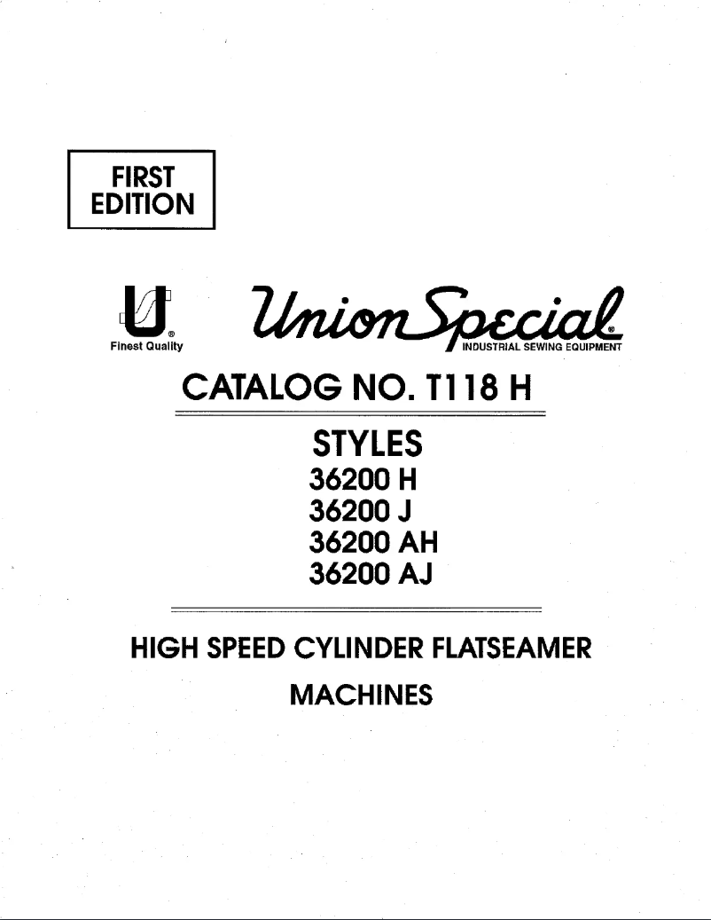 Page n°1 - Manuel utilisateur Union Special 36200H