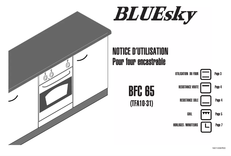 Page 1 de la notice Manuel utilisateur Bluesky BFC 65