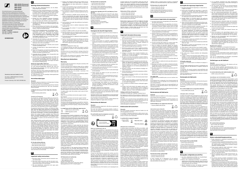 Image de la première page du manuel de l'appareil MKH 8040
