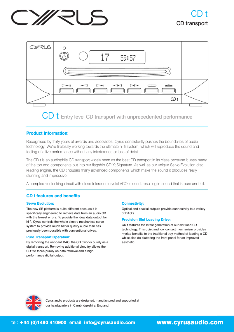 Page n°1 - Brochure Cyrus CDt
