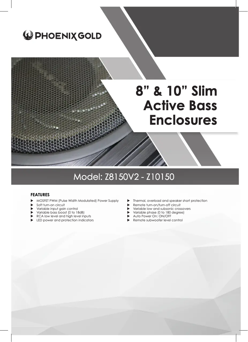 Page n°1 - Manuel utilisateur Phoenix Gold Z8150V2