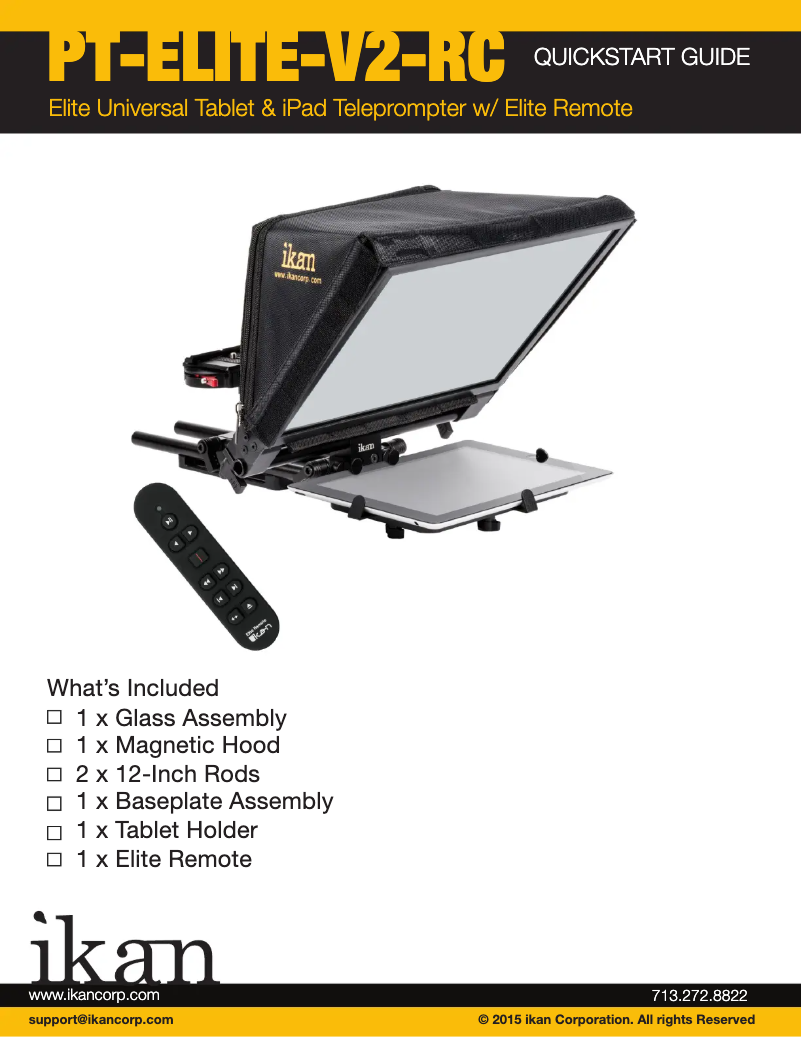 Image de la première page du manuel de l'appareil PT-Elite-V2