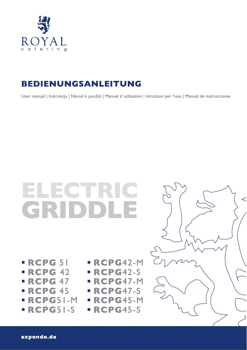Page 1 of the manual User Manual Royal Catering RCPG42-S