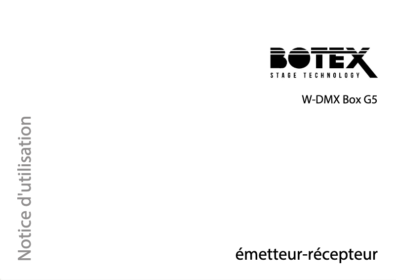 Page 1 de la notice Manuel utilisateur Botex W-DMX Box G5