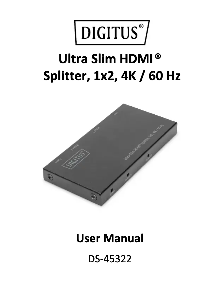 Page 1 de la notice Manuel utilisateur Digitus DS-45323