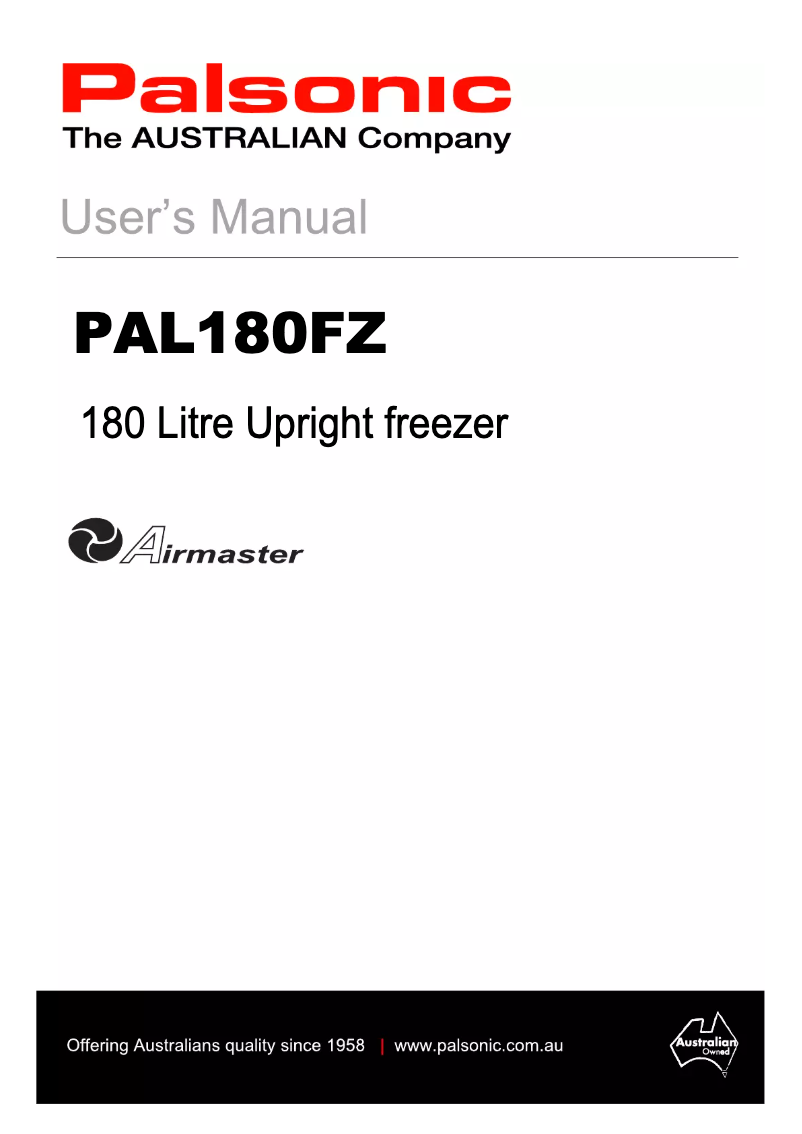 Image de la première page du manuel de l'appareil PAL180FZ