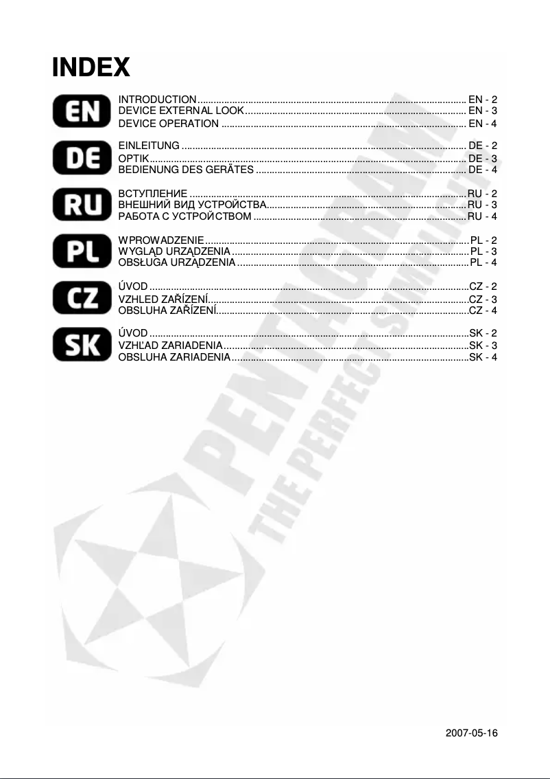 Page 1 de la notice Manuel utilisateur Pentagram NEsT 5P P 6201