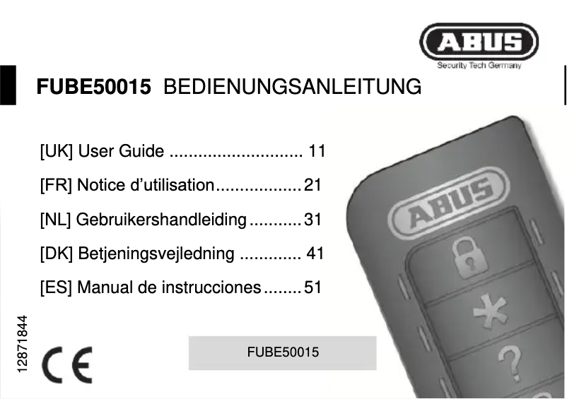 Page n°1 - Manuel utilisateur Abus FUBE50015