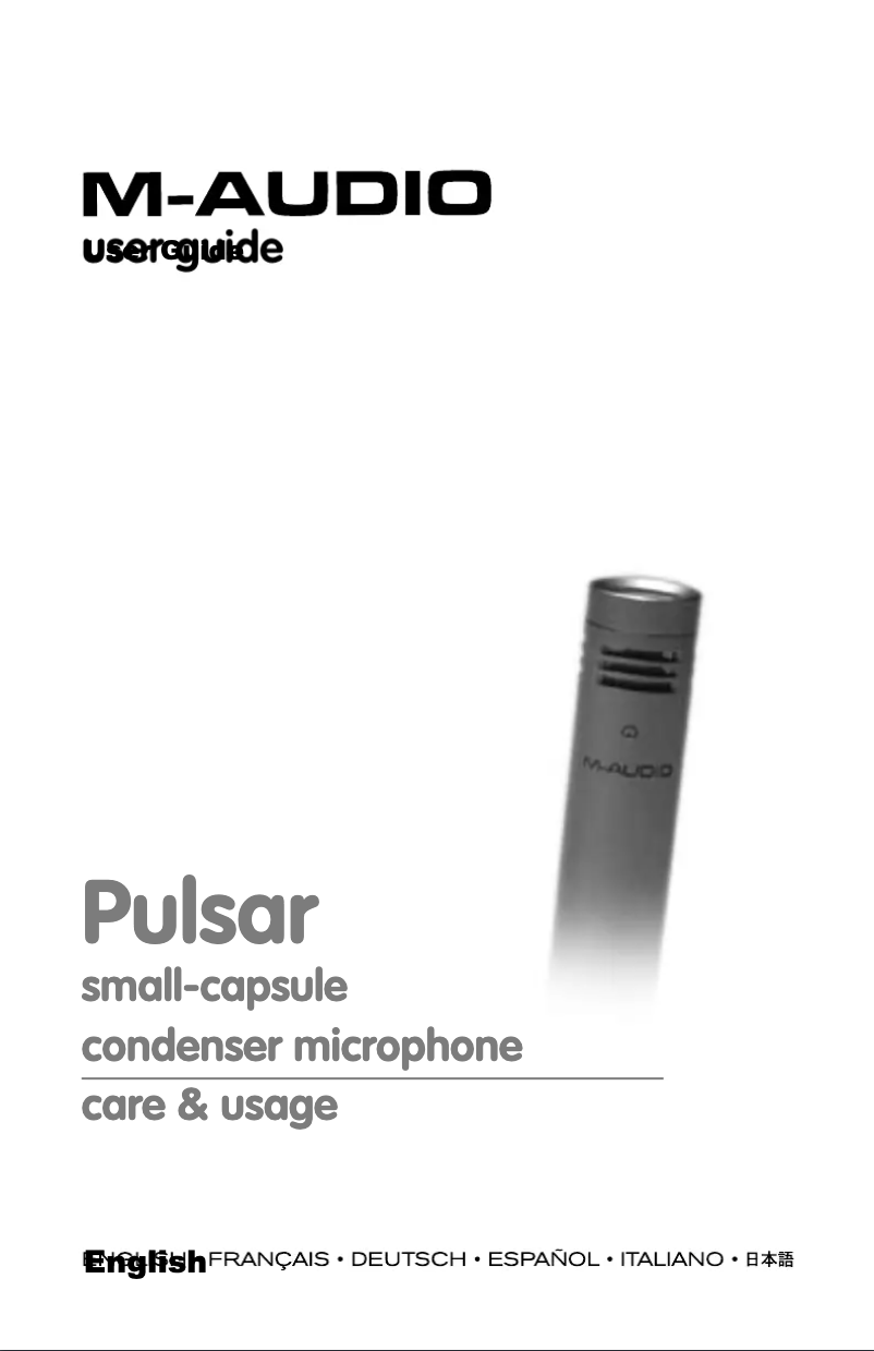 Page n°1 - Manuel utilisateur M-Audio Pulsar