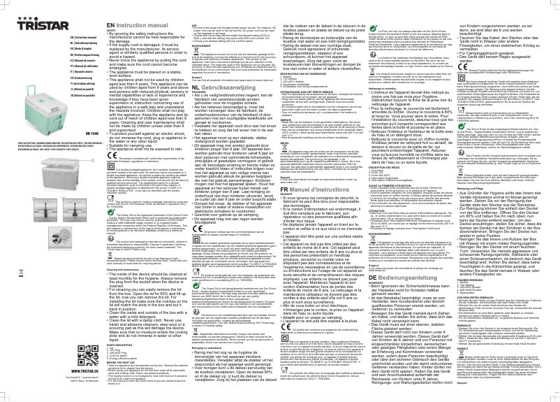 Image de la première page du manuel de l'appareil KB-7640