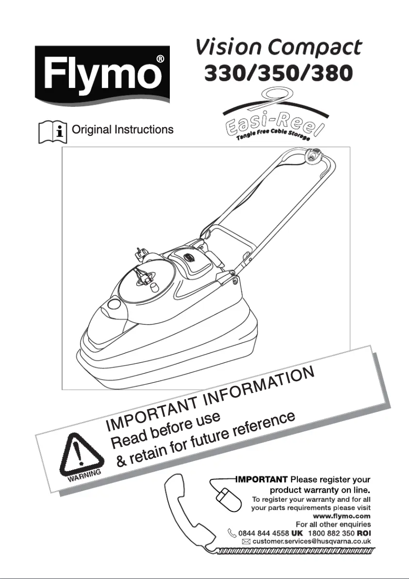 Page 1 de la notice Manuel utilisateur Flymo Vision Compact 380