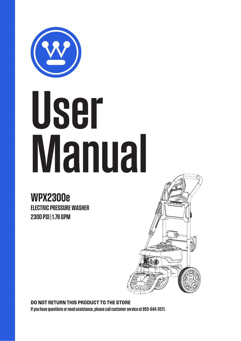 Page n°1 - Manuel utilisateur Westinghouse WPX2300e