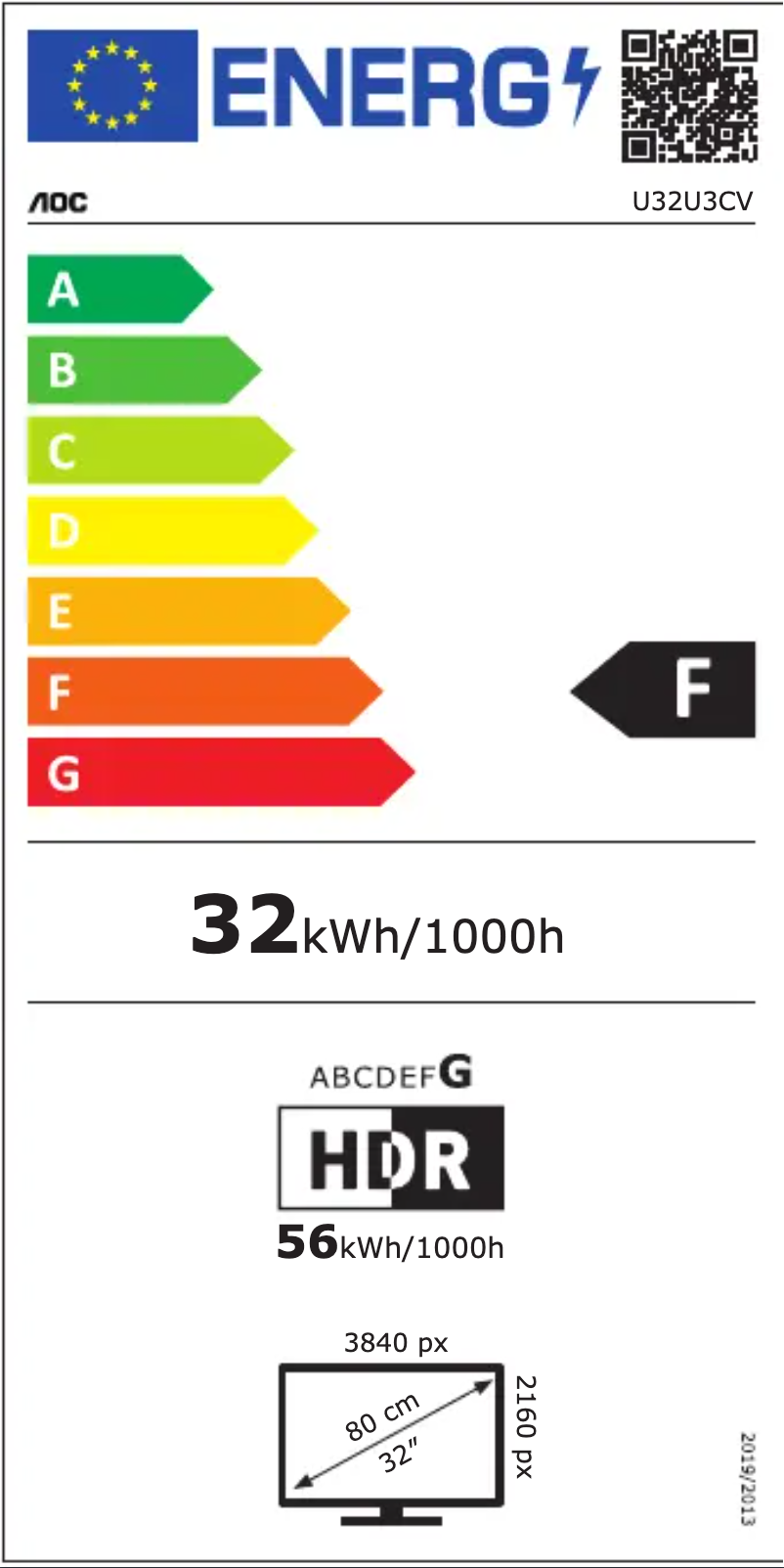 Page n°1 - Label énergétique AOC U32U3CV