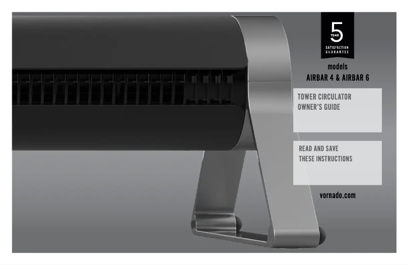 Page n°1 - Manuel utilisateur Vornado Airbar 6