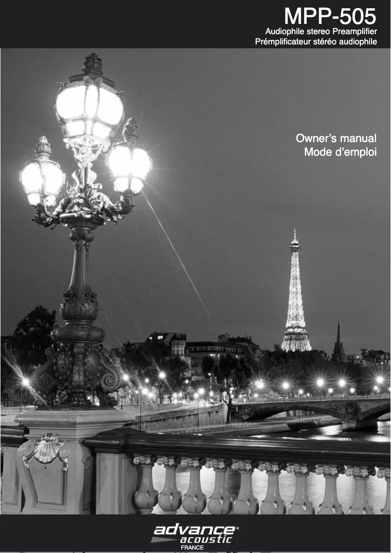 Page 1 de la notice Manuel utilisateur Advance Acoustic MPP 505