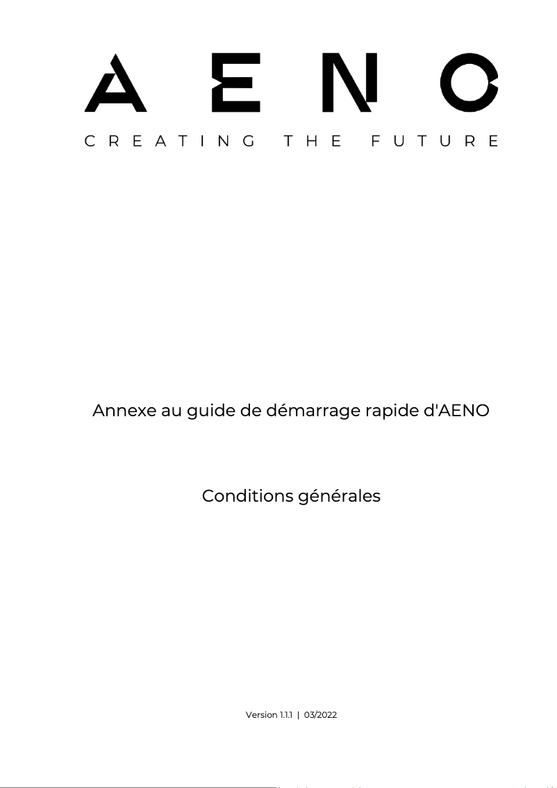 Page n°1 - Manuel utilisateur AENO HB3