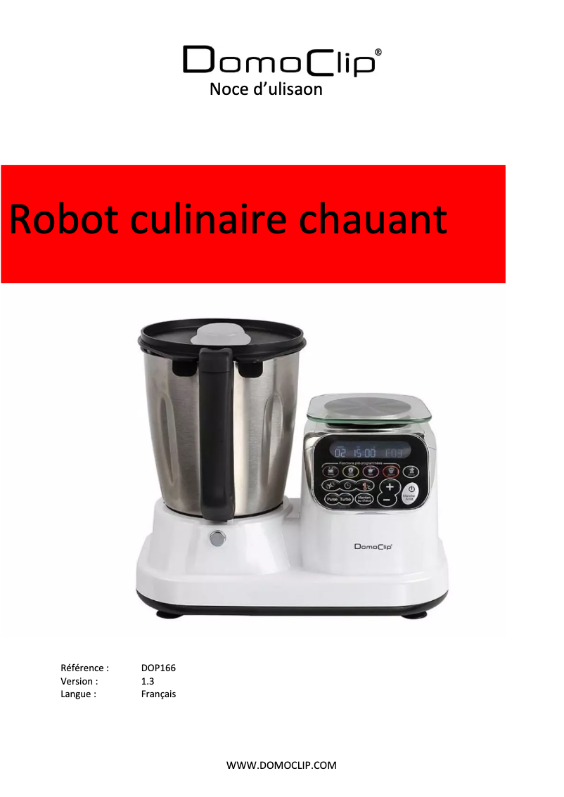 Page n°1 - Manuel utilisateur Domoclip DOP166