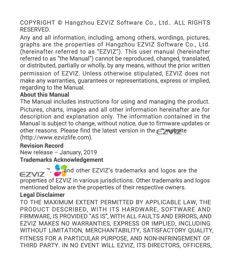 Page n°1 - Manuel utilisateur EZVIZ C1C-B