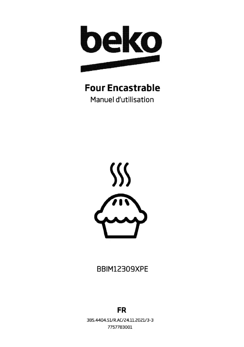 Page 1 de la notice Manuel utilisateur Beko BBIM12309XPE