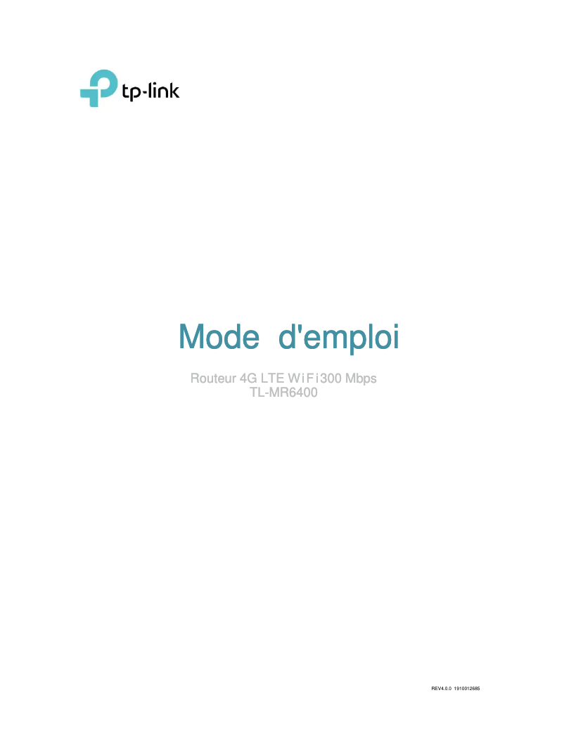 Page 1 de la notice Guide d'installation TP-Link TL-MR150