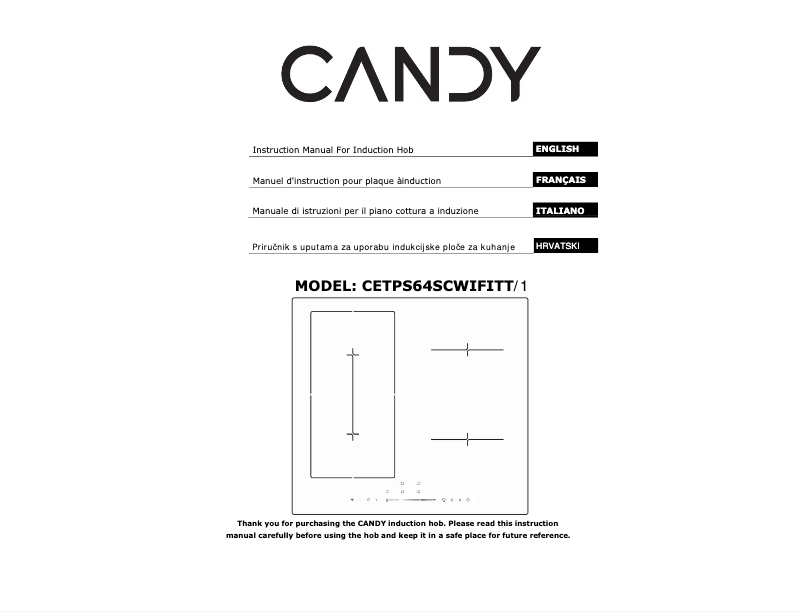 Page 1 de la notice Manuel utilisateur Candy CETPS64SCWFITT/1