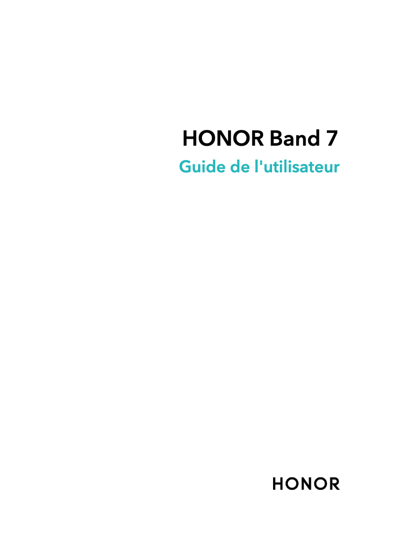 Page 1 de la notice Manuel utilisateur Honor Band 7