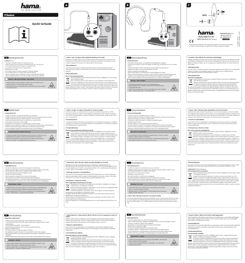 Page 1 de la notice Manuel utilisateur Hama HS-P350