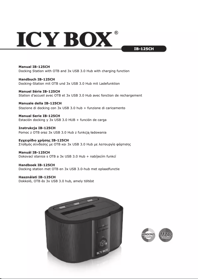 Page 1 de la notice Manuel utilisateur Raidsonic IB-125CH