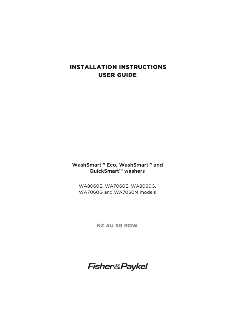 Image de la première page du manuel de l'appareil WA7060E1