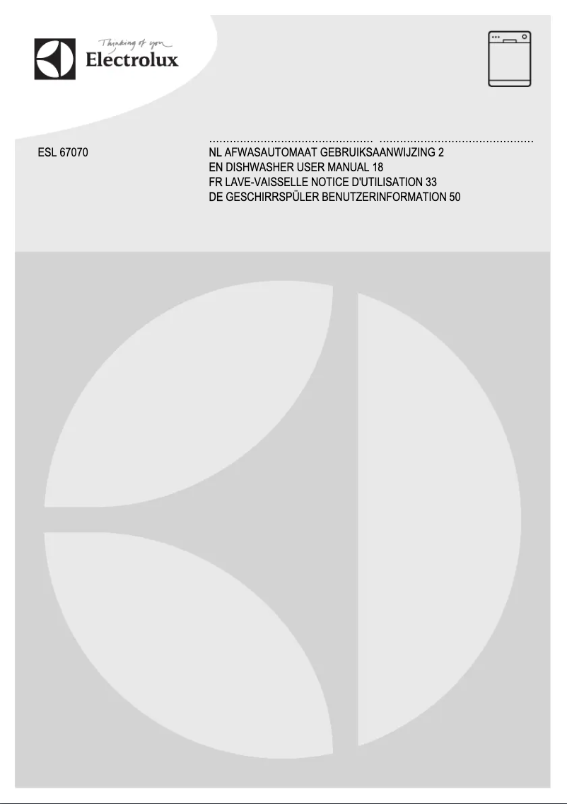 Page 1 de la notice Manuel utilisateur Electrolux ESL67070R