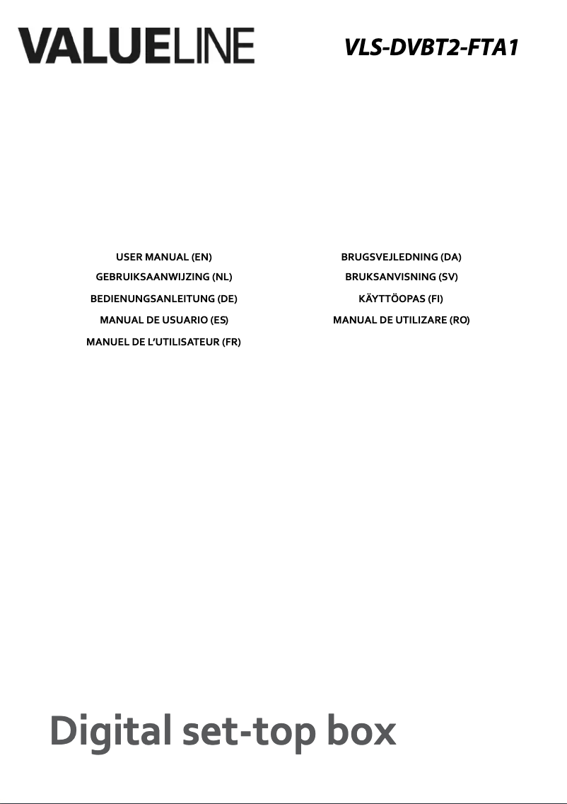 Page 1 de la notice Manuel utilisateur Valueline VLS-DVBT2-FTA1