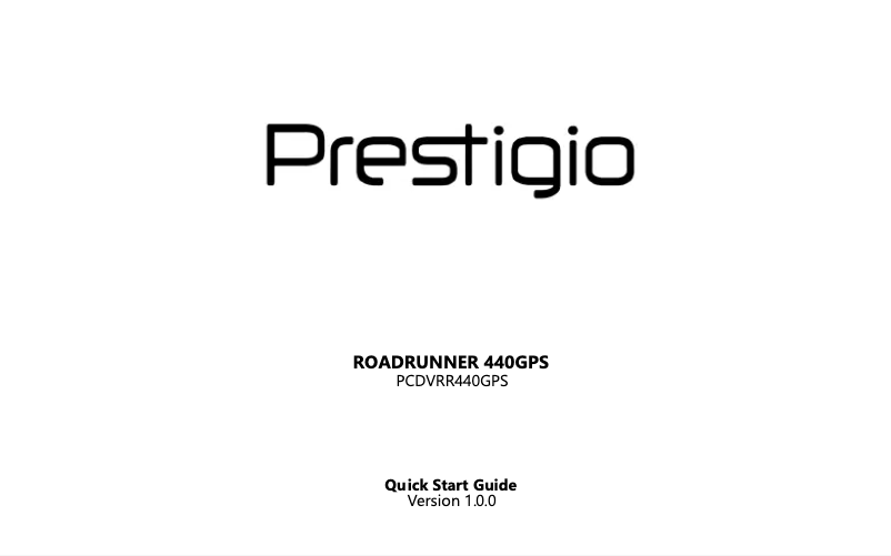 Page n°1 - Manuel utilisateur Prestigio RoadRunner 440GPS