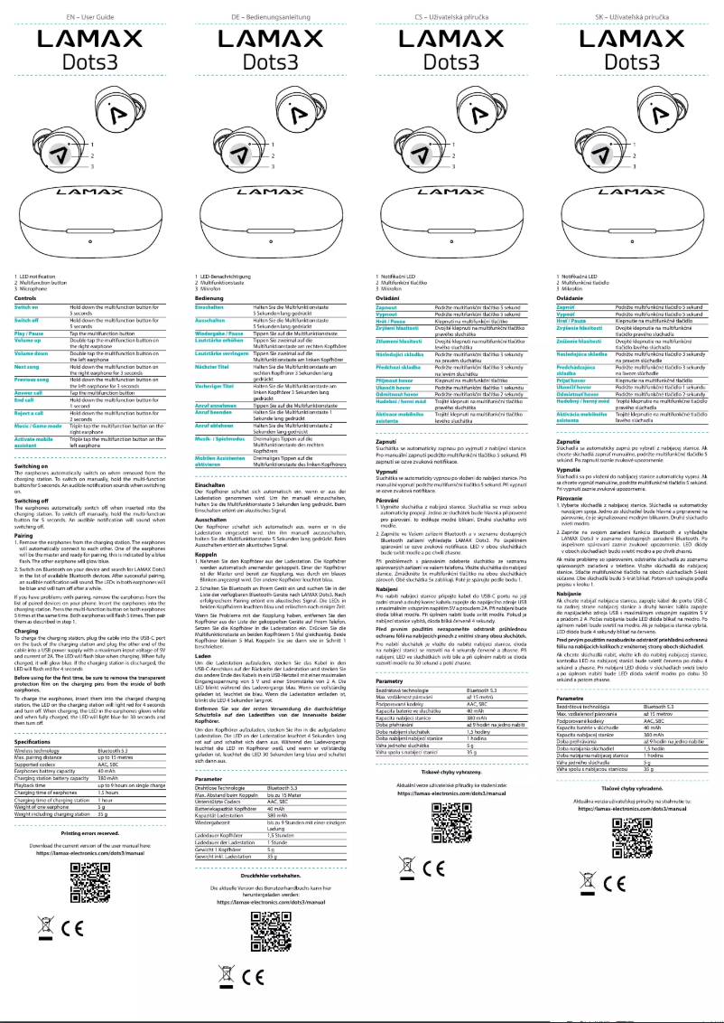 Image de la première page du manuel de l'appareil Dots3