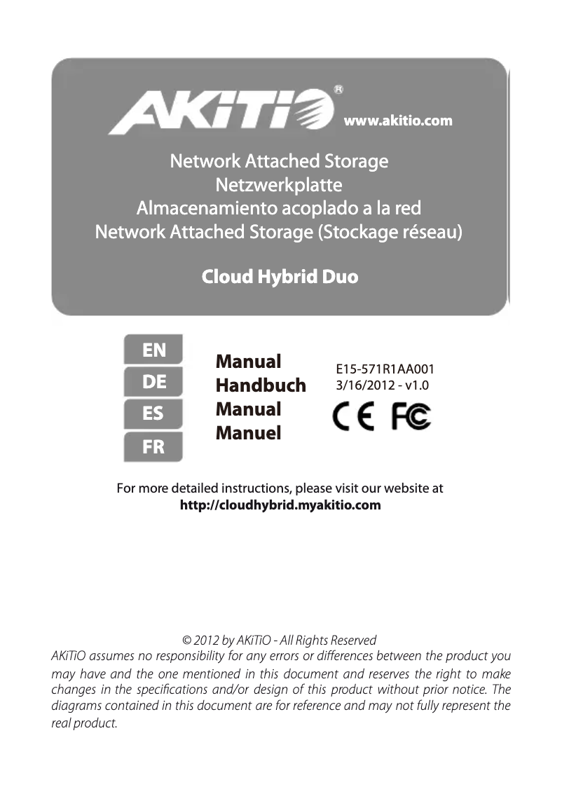 Page 1 de la notice Manuel utilisateur AKiTiO Cloud Hybrid Duo