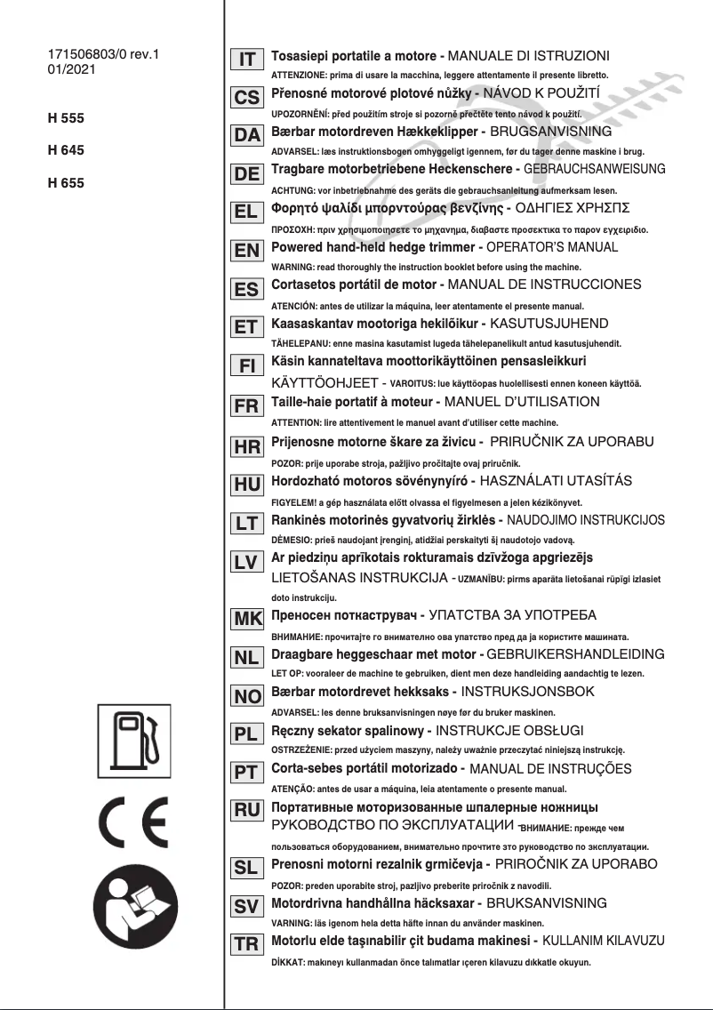 Page 1 de la notice Manuel utilisateur Stiga HT 725