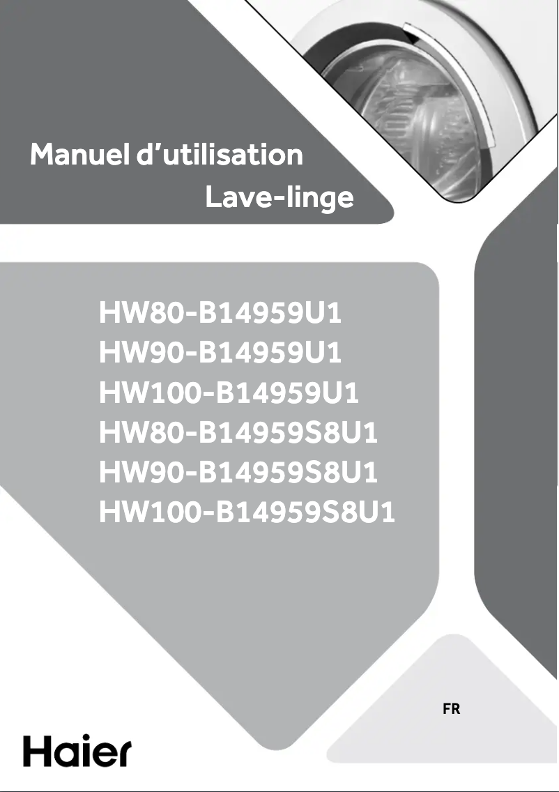 Page 1 de la notice Manuel utilisateur Haier HW90-B14959