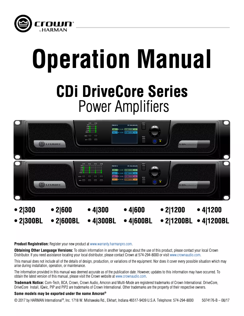 Image de la première page du manuel de l'appareil CDi DriveCore 4|600