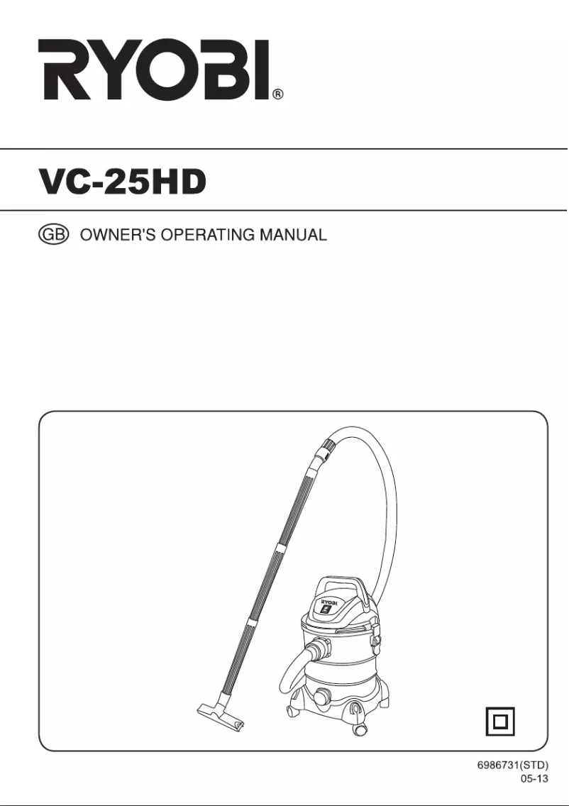 Page n°1 - Manuel utilisateur RYOBI VC-25HD